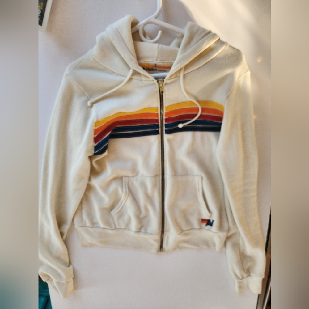 Aviator Nation Cream Hoodie S